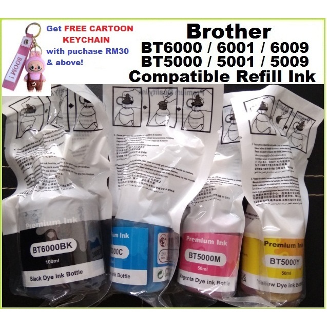 Brother Premium Compatible Refill Ink BTD60BK/ BT6000 / BT5000 for ...