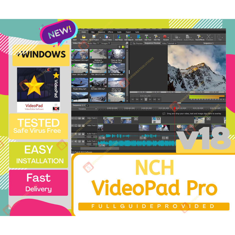 NCH VideoPad Video Editor Professional 18 | 18.06 Latest 2026 | + Video ...