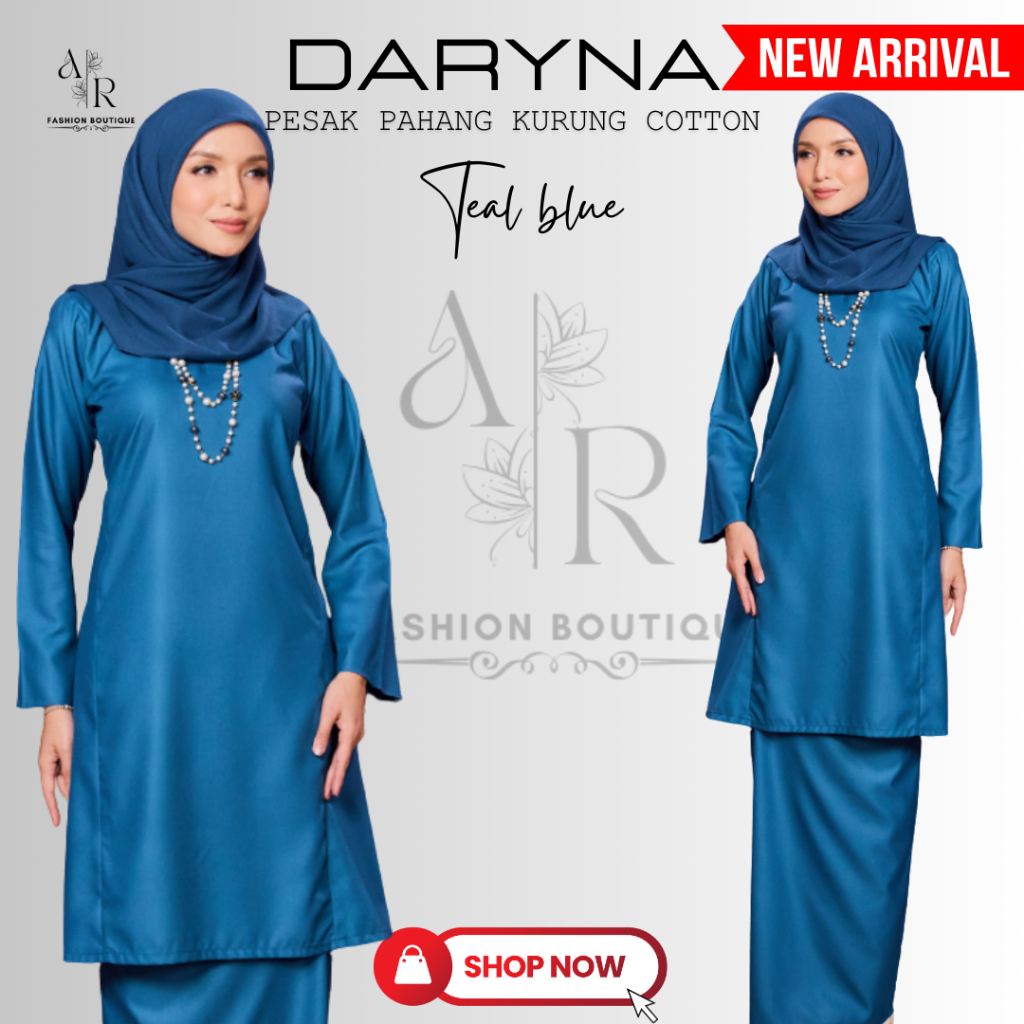 DARYNA PESAK PAHANG KURUNG KELASIK premium cotton plain Muslimah ...