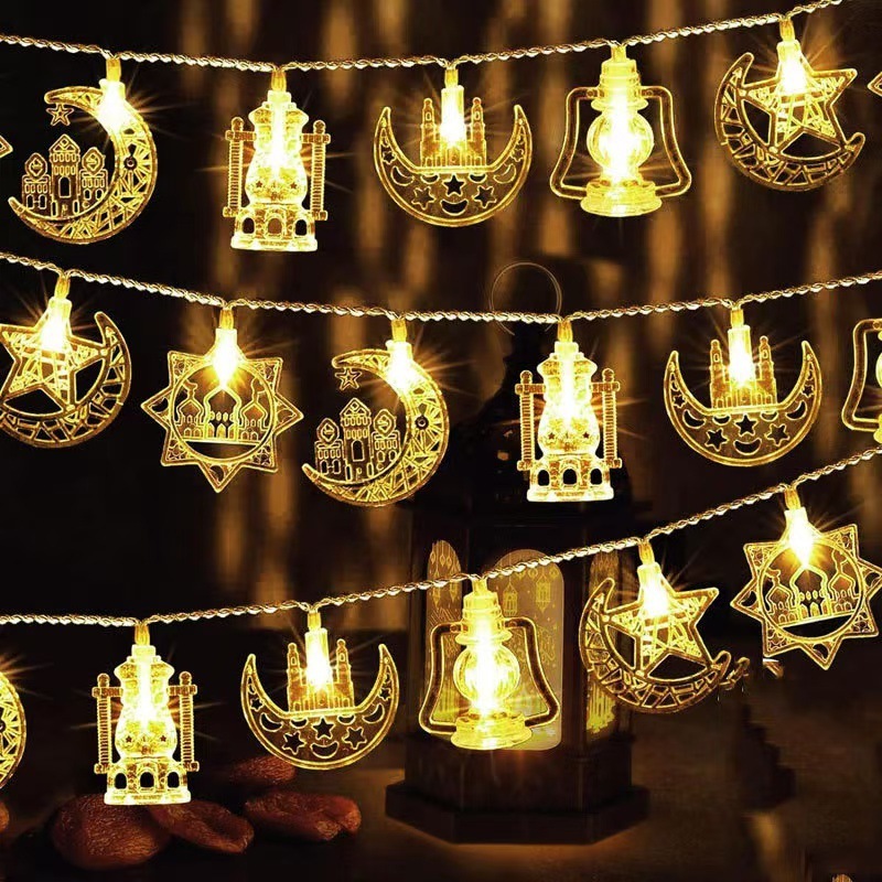 Eid Mubarak Star Moon Led String Lights Ramadan Decoration for Home ...