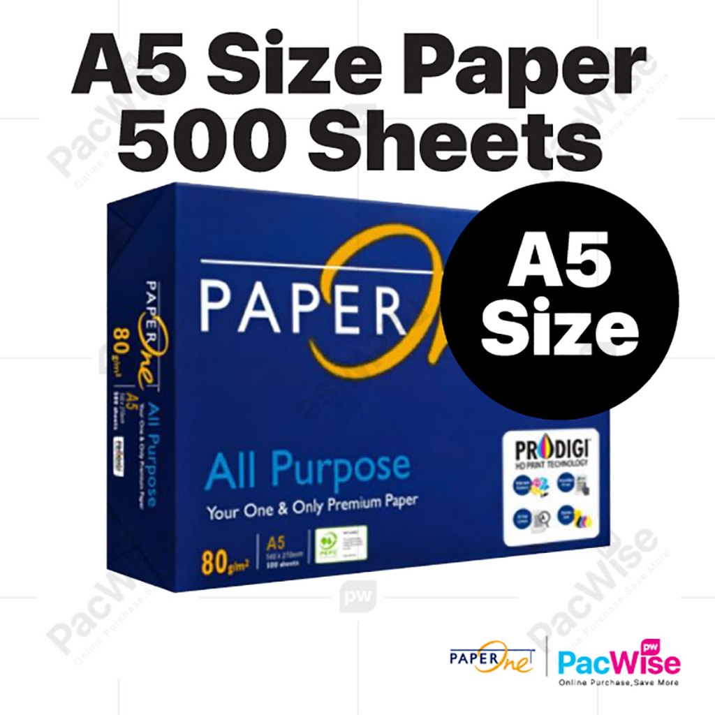 PaperOne A5 Paper 80gsm – Copier Paper / A5 Kertas Printing Paper (500 ...