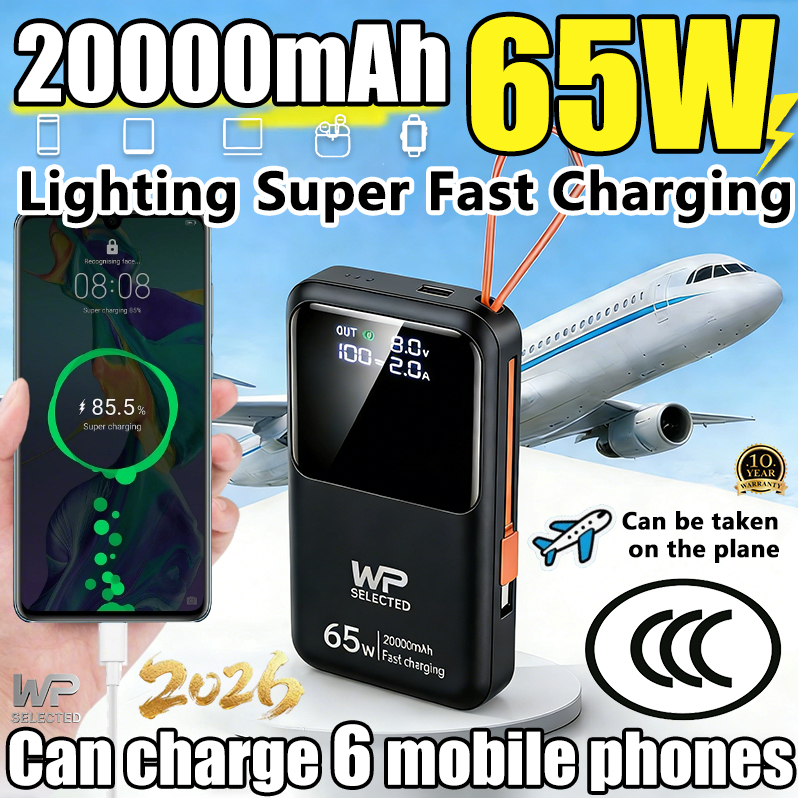 ⚡65W Super Flash Charge⚡WP 3C Powerbank 20000mAh Fast Charging Slim ...