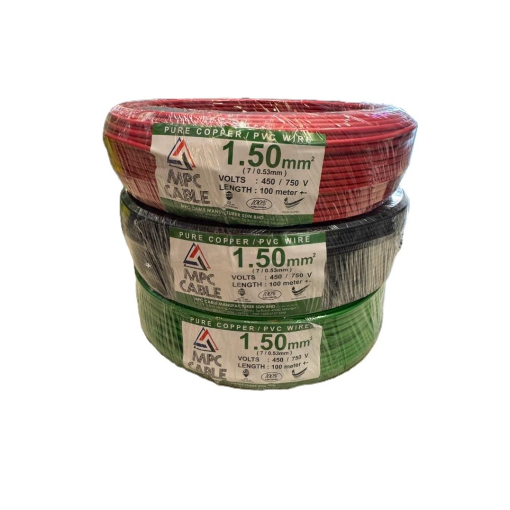 Million/MPC 1.5mm PVC Cable ( Black/ Red/ Yellow/ Blue/ Green ...