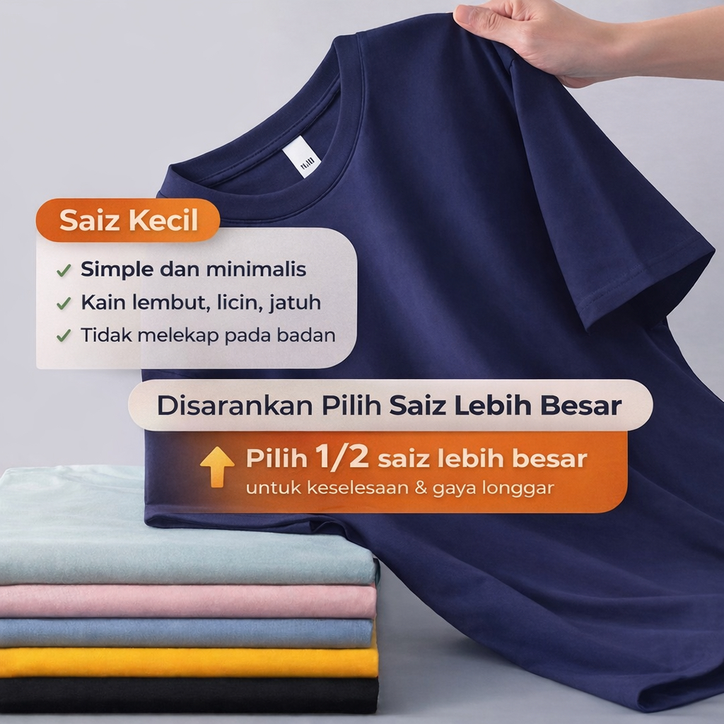 Baju T-Shirt Dewasa Unisex | Plain Cotton/Microfiber Tee Baju Kosong ...