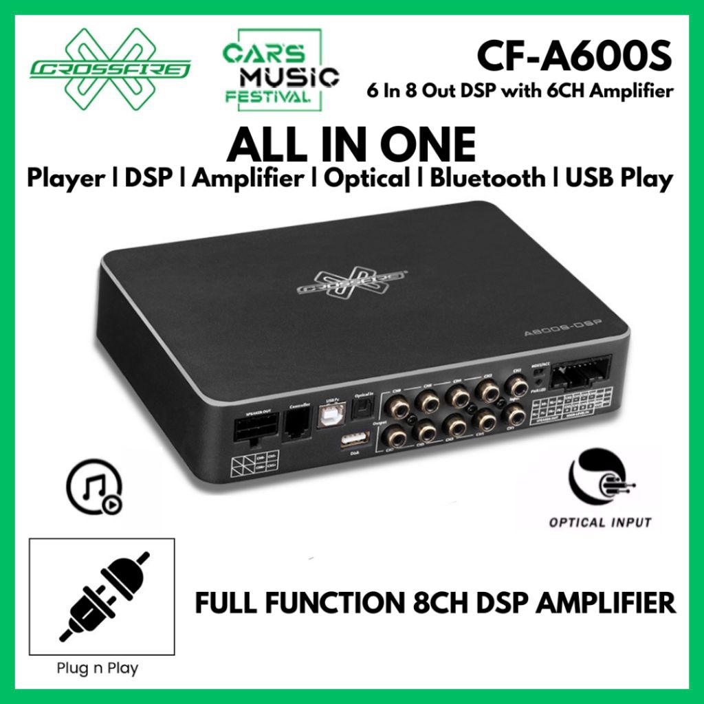 Crossfire CF-A600S Car DSP Amplifier 6 In 8 Out DSP Built-In 6CH ...