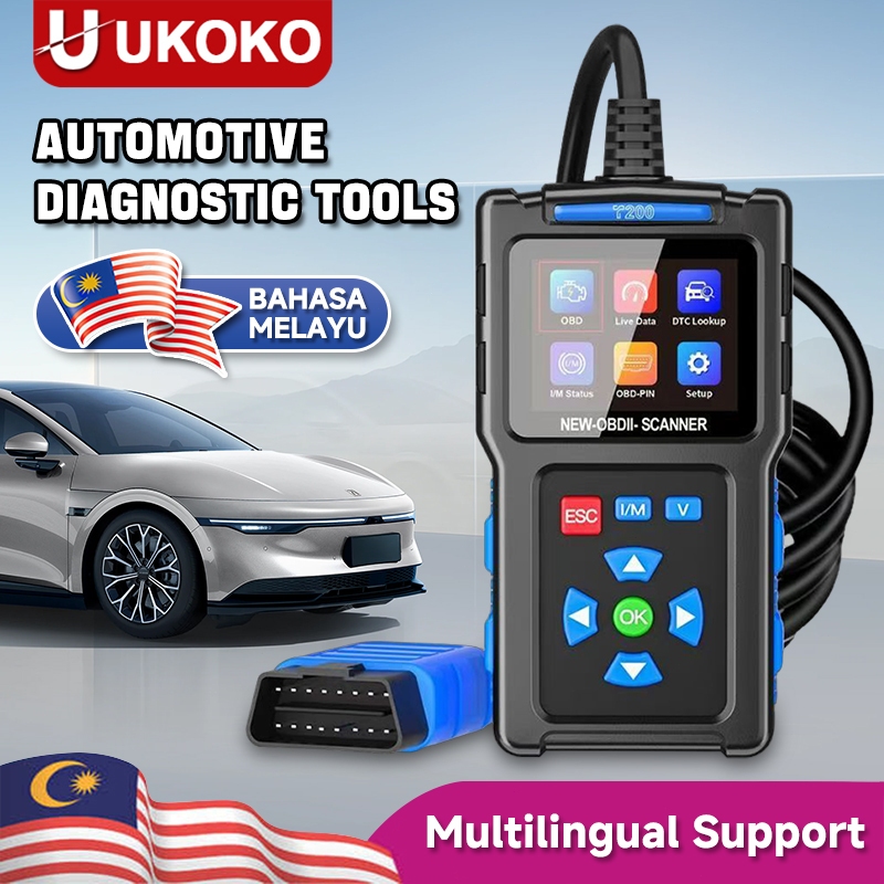 T200 OBD2 Car Scanner Perodua Proton Troubleshooter Diagnostic Engine ...