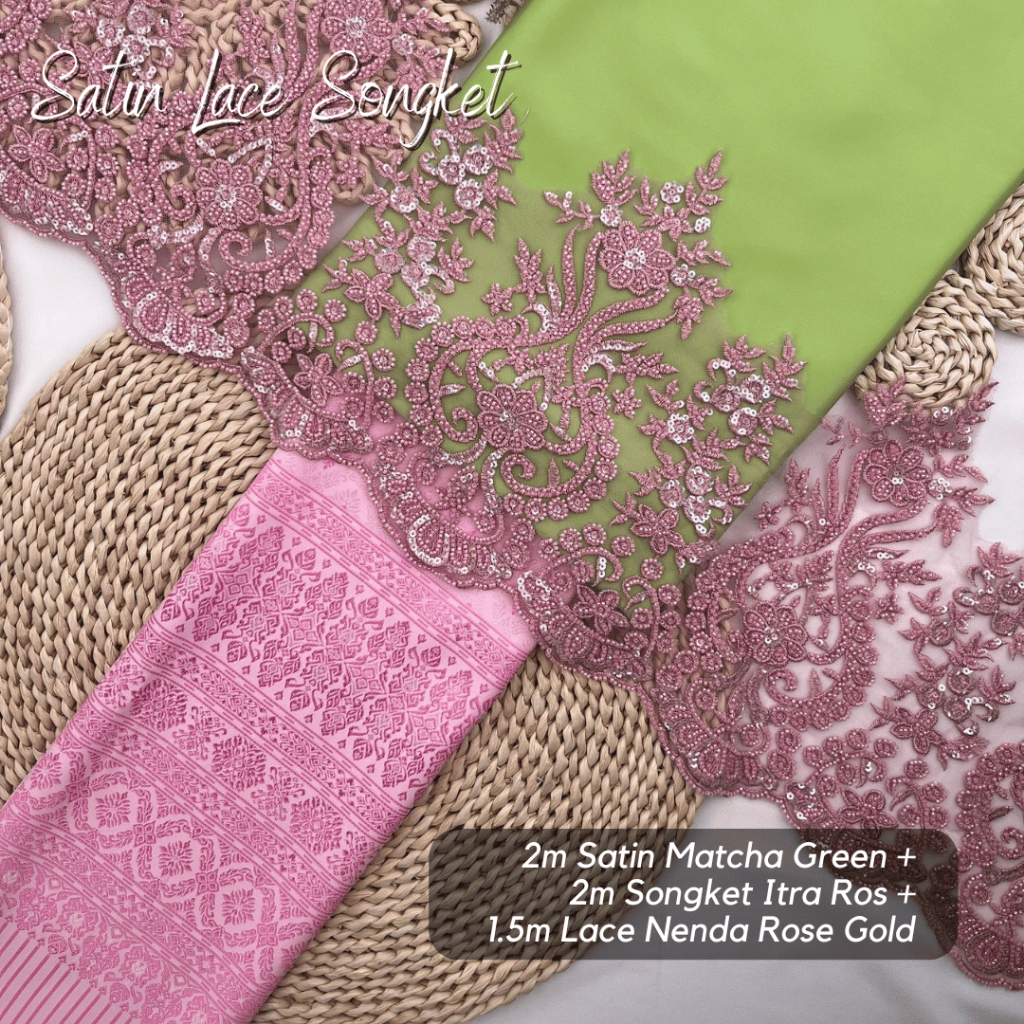 (SATIN LACE) TEMA MATCHA STRAWBERRY WARNA HOT RAYA 2026 COMBO COLOUR ...