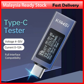 KWS-2301C Multi-function Digital Display DC Voltage Ammeter Power Meter Type-c Cell Phone Charging Tester DC 4-30V 0-12A