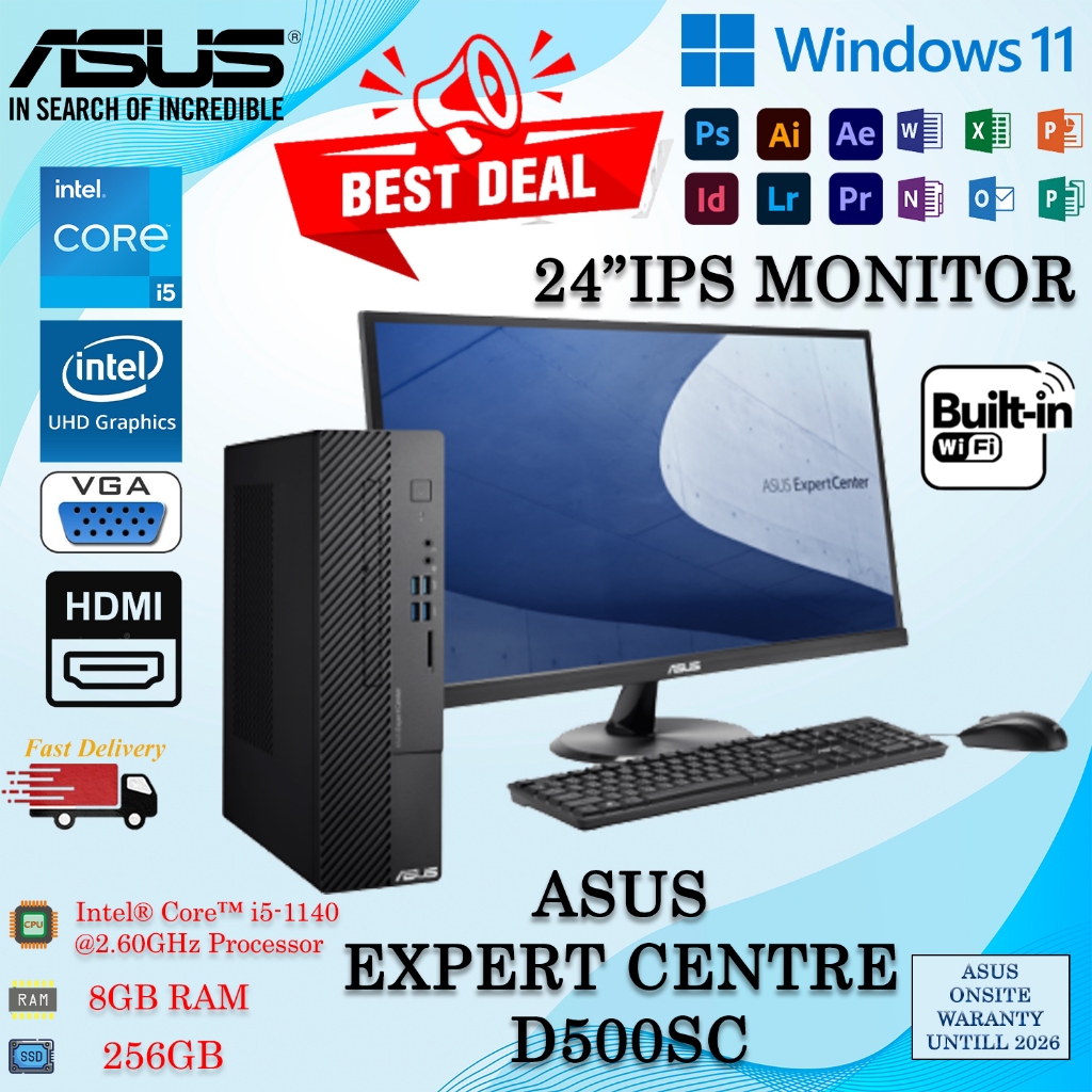ASUS EXPERTCENTRE D500SC SFF PC \ INTEL CORE i5-11400@2.60GHZ \8GB