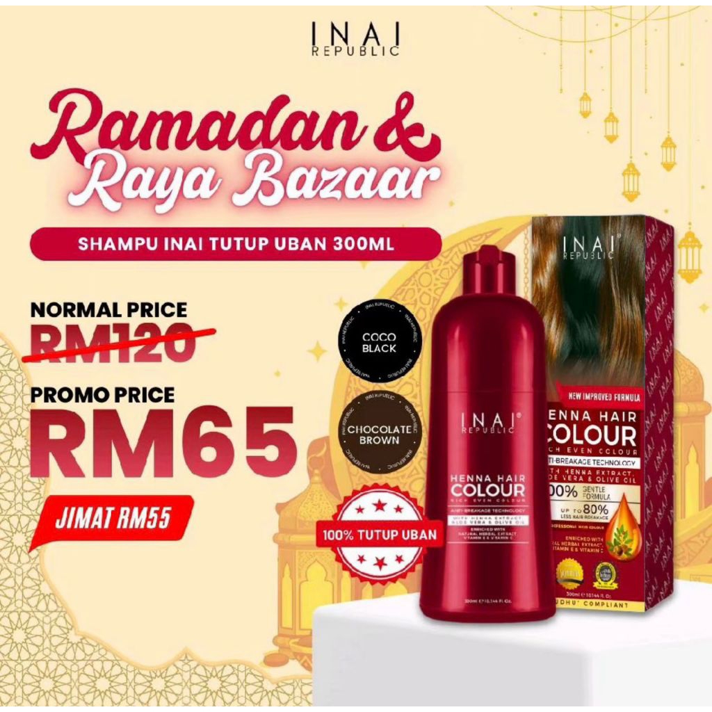 INAI REPUBLIC Syampu inai tutup uban HALAL size jumbo (300ML) | Shopee ...