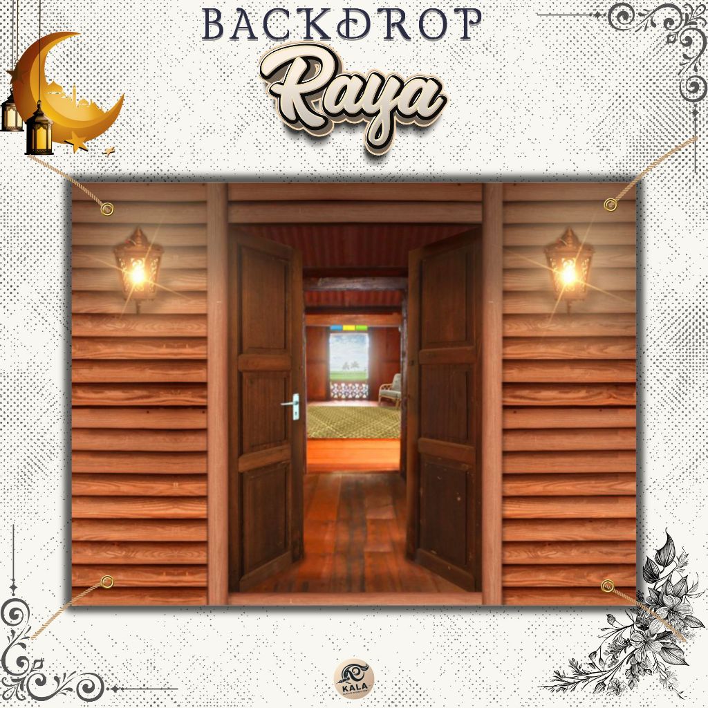 {Part 3} BACKDROP BANNER RAYA RUMAH KAMPUNG/KLASIK SESUAI BERGAMBAR ...