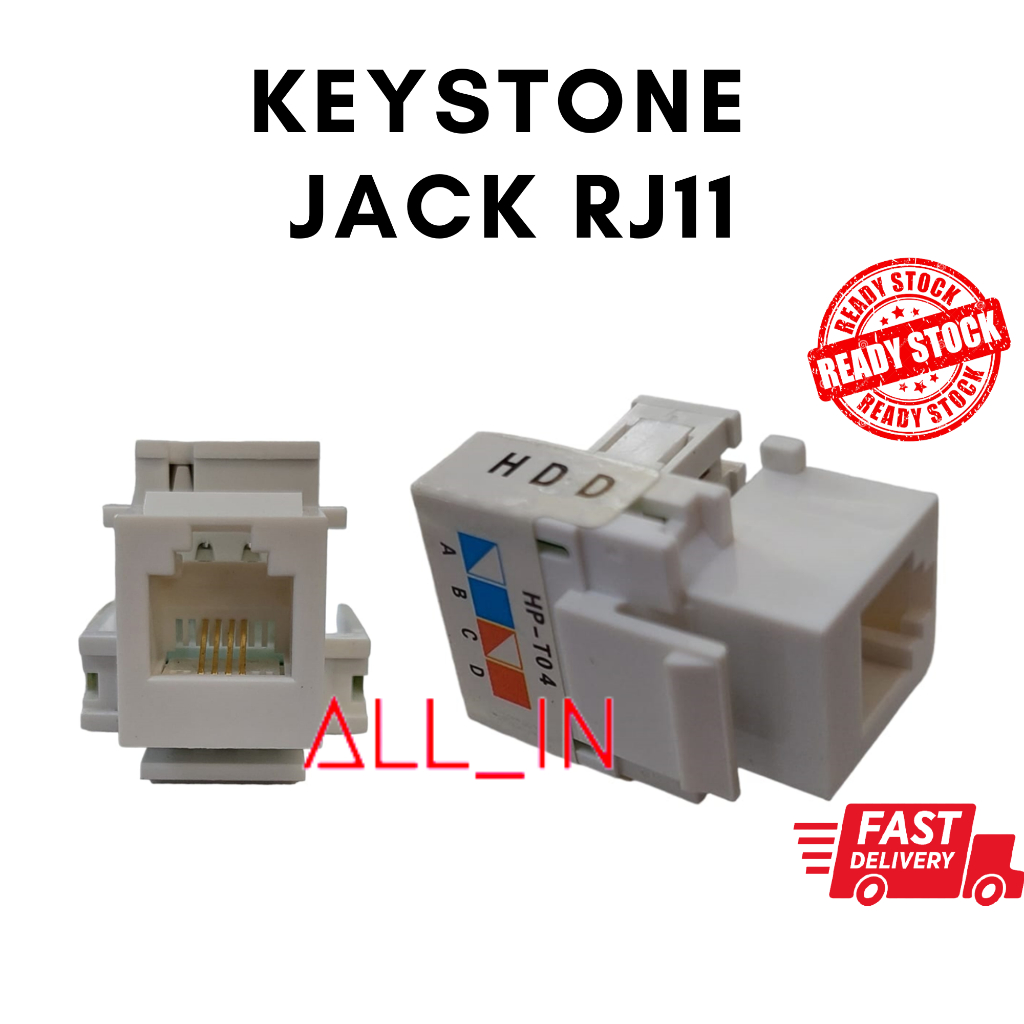 Telephone Jack Keystone Jack CAT3 RJ11 | Shopee Malaysia