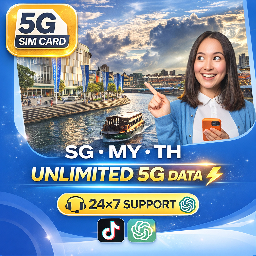 SG • MY • TH 5G SIM Card ⚡ Unlimited Data | 1–30 Days | Best Price ...
