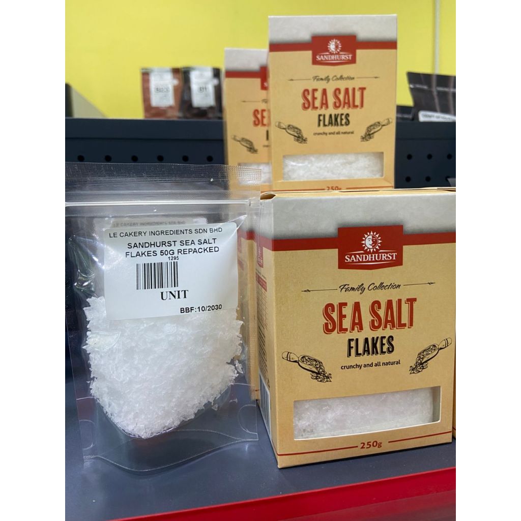 [Halal] Sandhurst sea salt flakes 250g/ repacked 50g/ natural salt ...