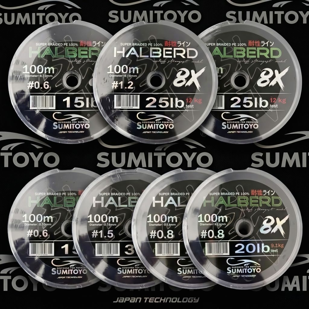 SUMITOYO HALBERD 8X Braided Fishing Line 100m - Super PE 100% Japan ...