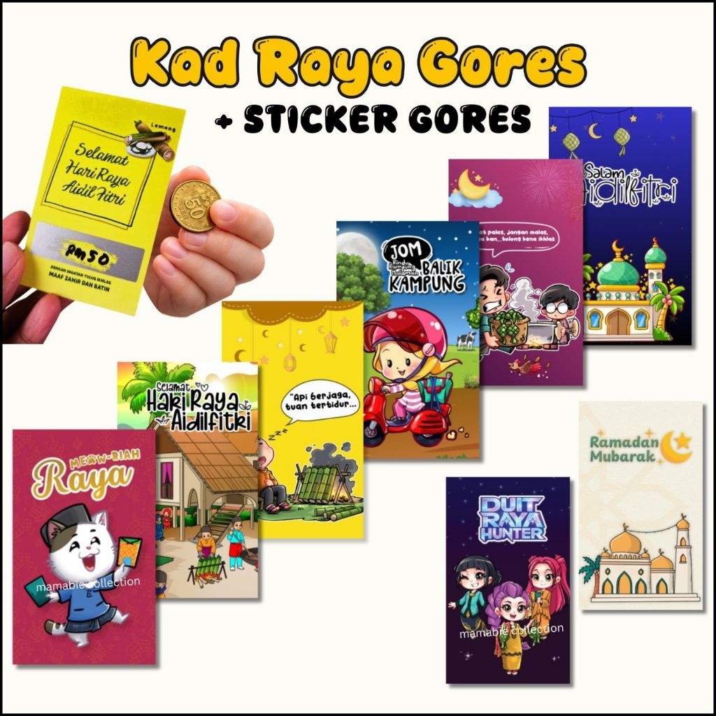 Kad Raya Gores Exclusive 2026 Murah Duit Raya Sampul Raya / Kad Keras ...