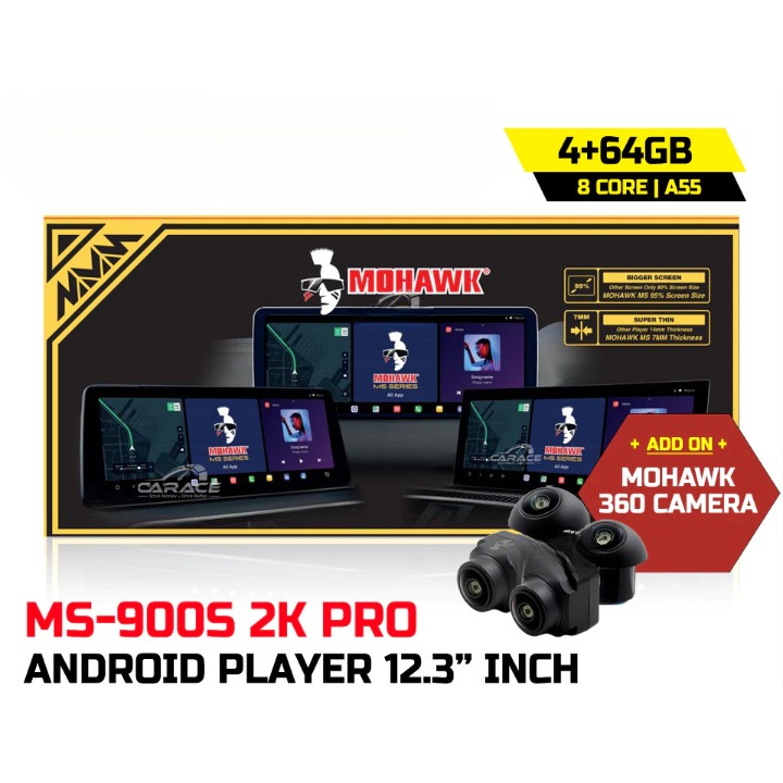 Mohawk MS-900S 12.3inch 2K PRO 4+64GB Support 360 Camera Built in DSP ...