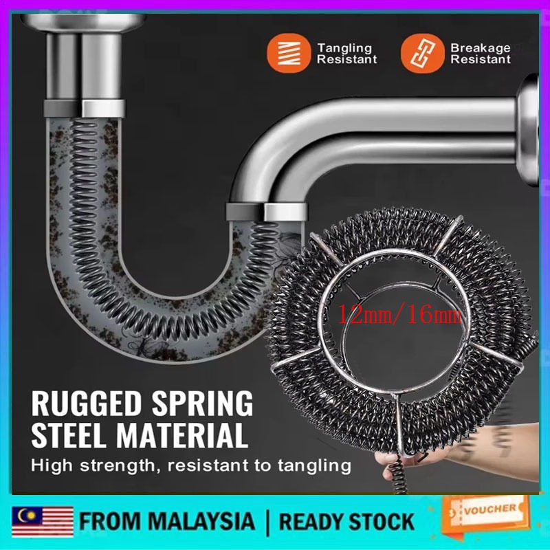15m/21m/30m Pipe Dredger Spring With Connector Sink Drain Cleaner ...