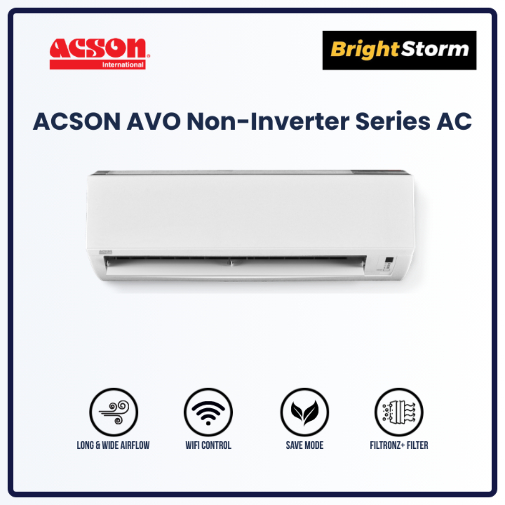 ACSON AVO-SERIES R32(NON-INVERTER) AIR CONDITIONER (1.0HP, 1.5HP, 2.0HP ...