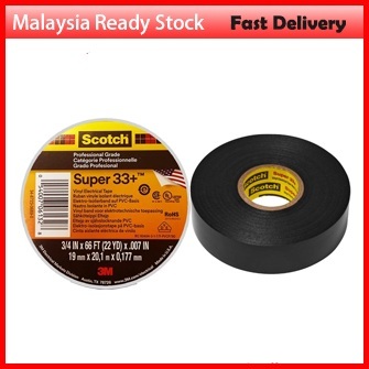 3M Scotch® Super 33+™ Vinyl Electrical Tape - Black 100% Original 3M 33TAPE 33 TAPE 3M VINYL TAPE 3M PVC TAPE 3M