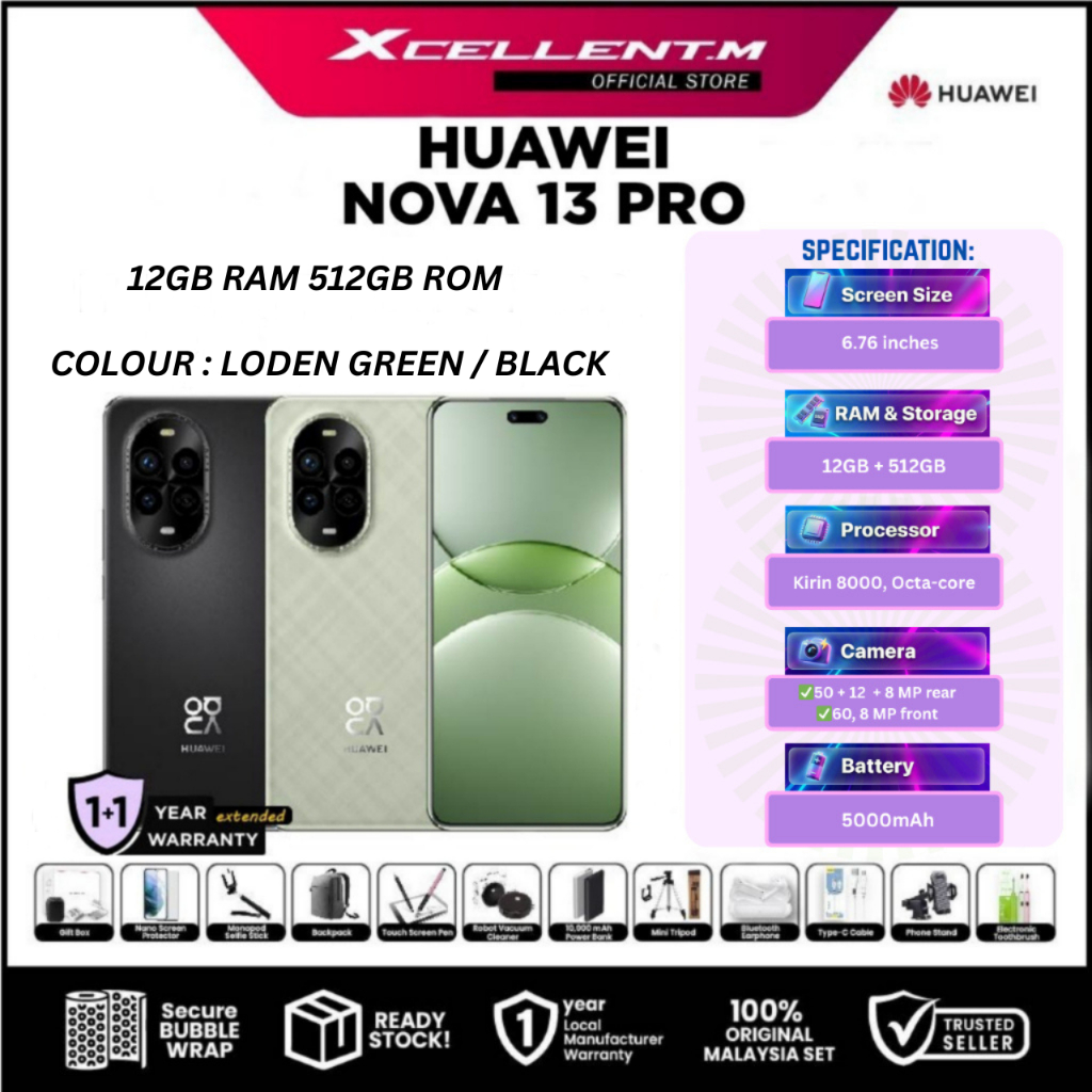 HUAWEI Nova 13 Pro [12GB RAM 512GB ROM] - Original HUAWEI Malaysia