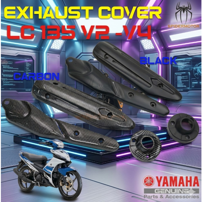 YAMAHA MUFFLER PROTECTOR EXHAUST COVER & END CAP LC135 LC 135 NEW V2 V3 ...