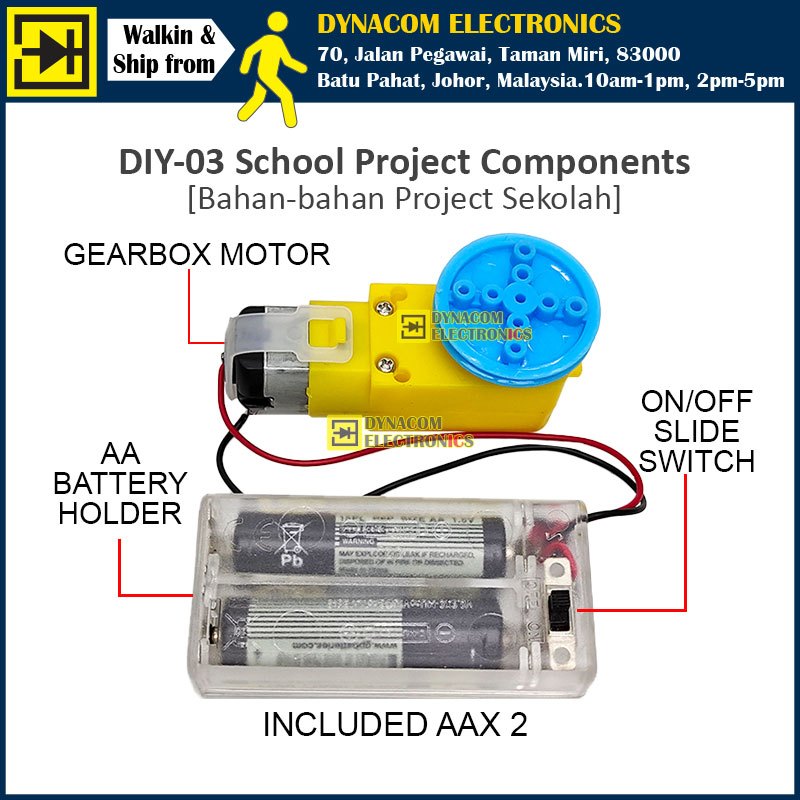 DIY-03 TT Plastic Motor DIY Set School Project [RBT Projek Sekolah ...