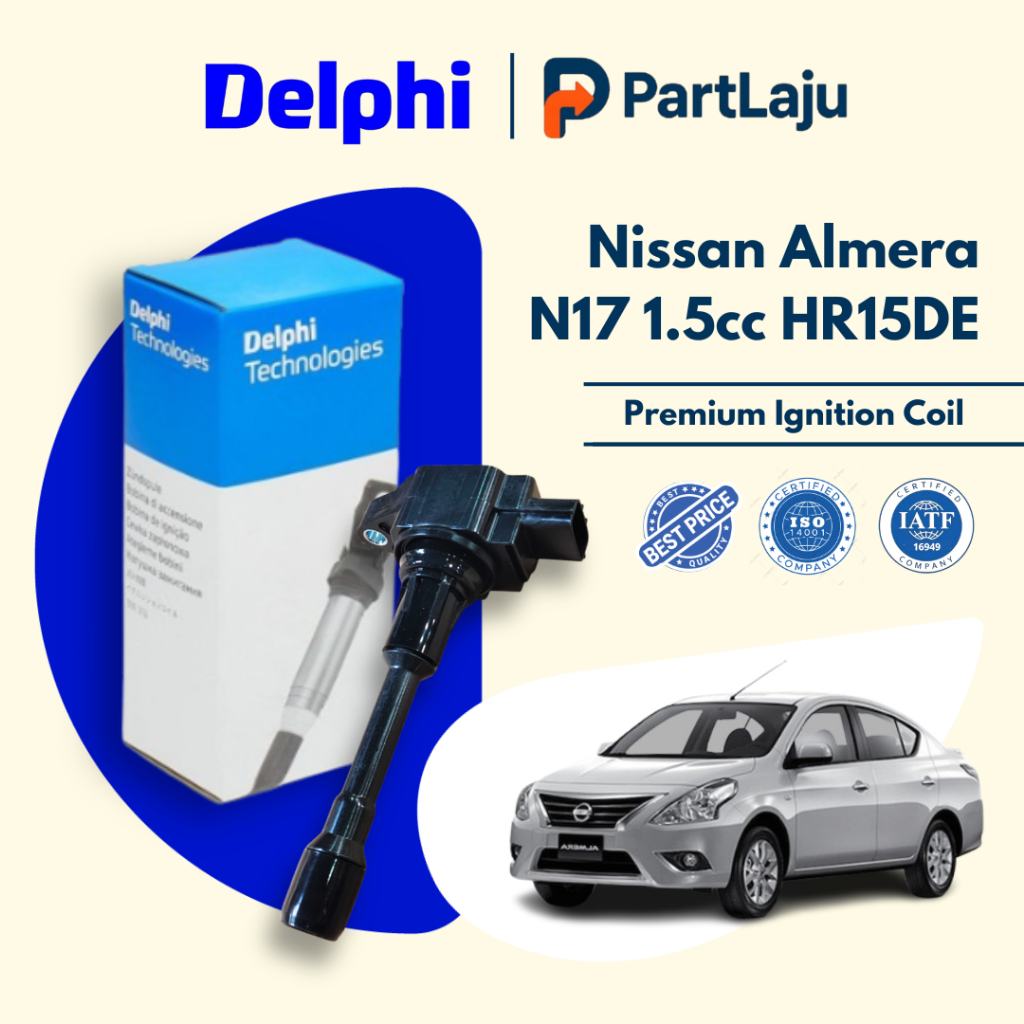 Delphi Nissan Almera N17 N17L 1.5 HR15DE 2012-2019 Ignition Plug Pencil ...