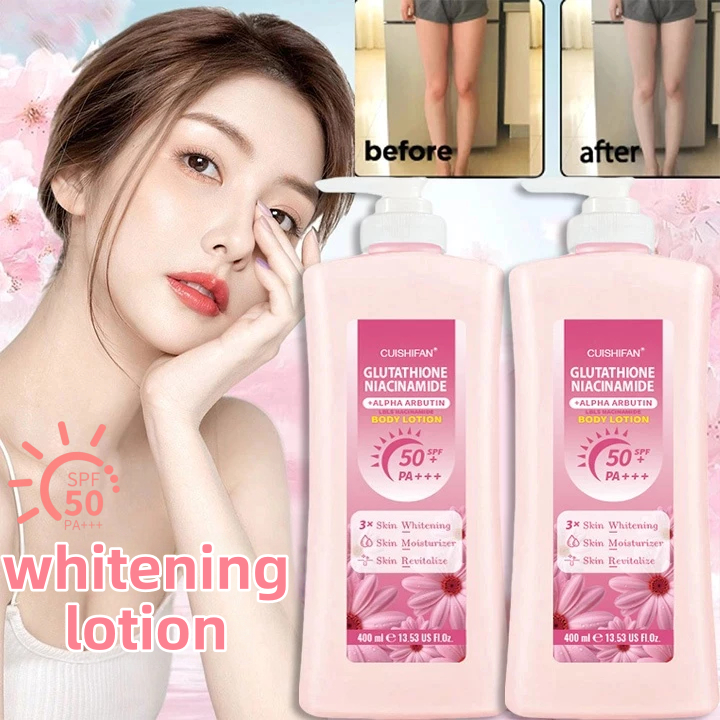 glutathione body lotion malaysia Niacinamide body lotion Sunscreen Skin Whitening Moisturizer brighten skin 400ml line:Advanced