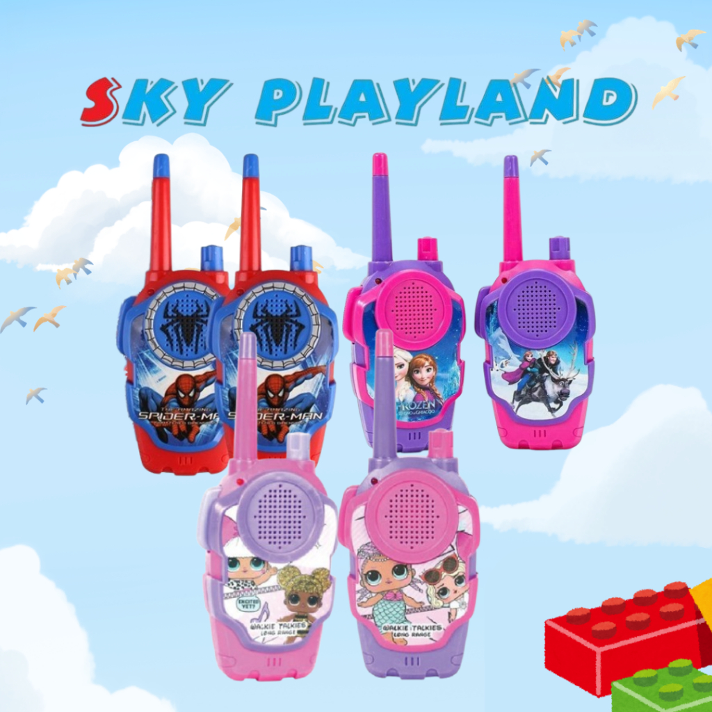 Cartoon Walkie Talkie Toy Kids Pretend Play Phone Mainan Telefon Jarak ...