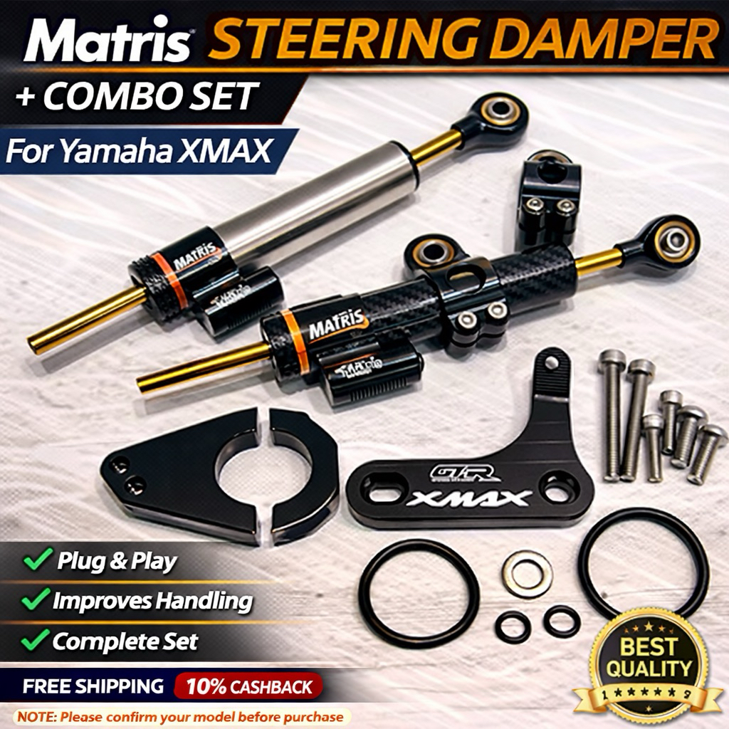 YAMAHA XMAX V1 V2 V3 DAMPER BRACKET WITH MATRIS DAMPER SIAP BRACKET PNP ...
