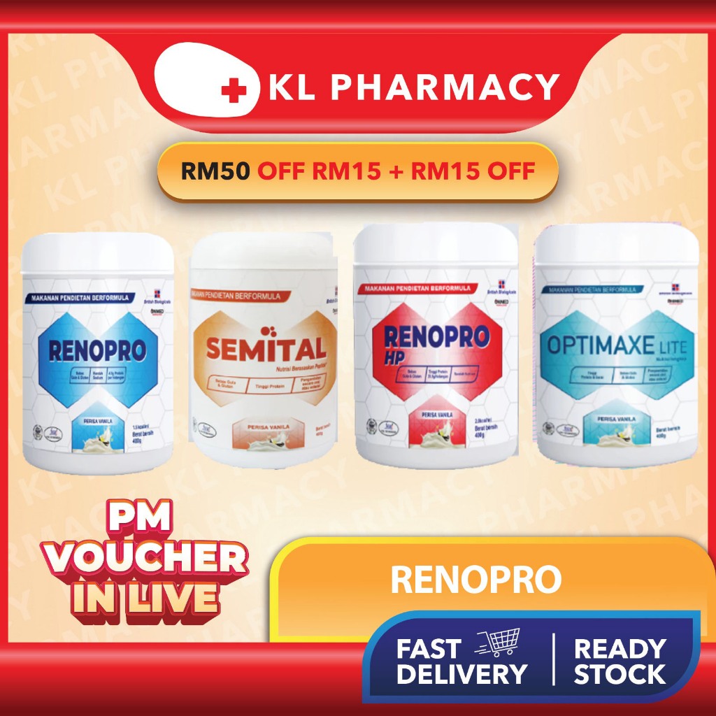 Renopro Susu Milk Powder Vanilla 400g Low or Reno-Pro High Protein and ...