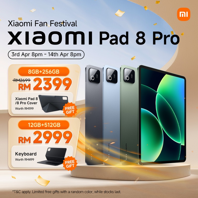 [NEW] Xiaomi Pad 8 Pro Tablet |12GB+512GB/8GB+256GB, Snapdragon 8 Elite Mobile Platform, 3.2K 144Hz crystal-clear displa