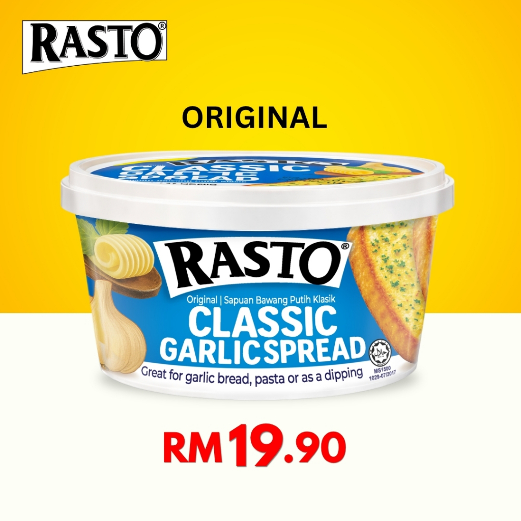 RASTO NEW GARLIC SPREAD - CLASSIC & CHEESY 200GM | Shopee Malaysia