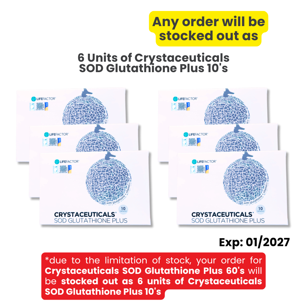 LIFE FACTOR® Crystaceuticals® SOD Glutathione Plus Perfecting Skin, Liver &  Immune System