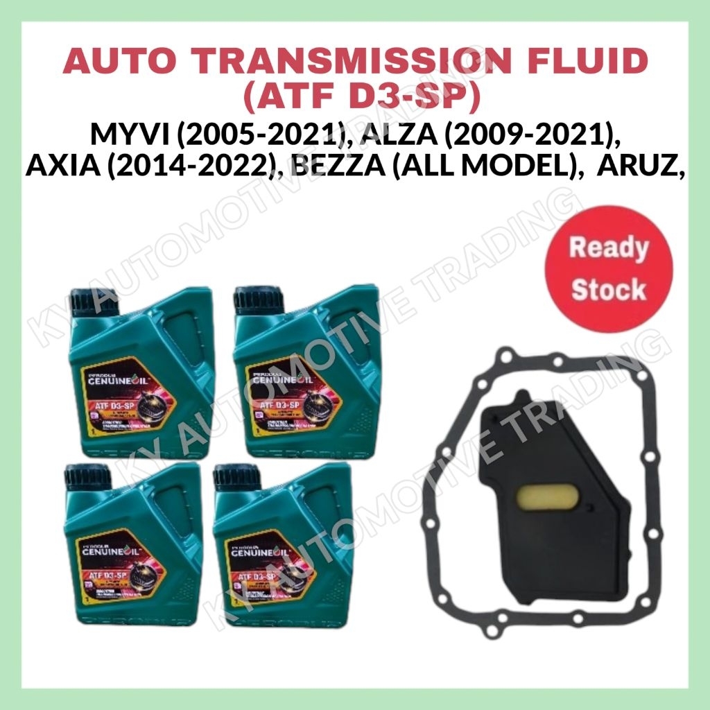 PERODUA ATF D3-SP 1L AUTO TRANSMISSION OIL WITH AUTO FILTER GASKET AXIA ...