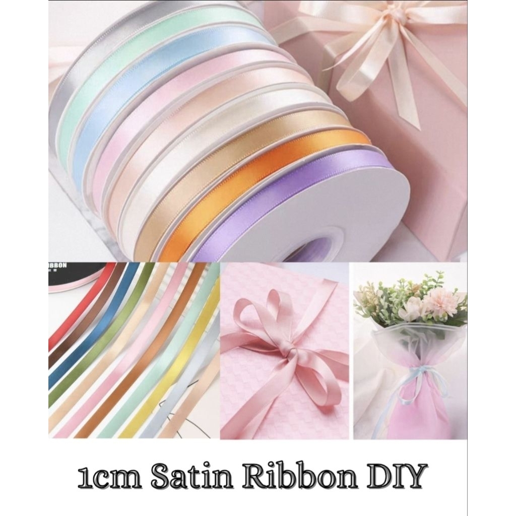 (1 Meter) 1cm Ribbon Satin Ribbon Gift Ribbon Color | Shopee Malaysia