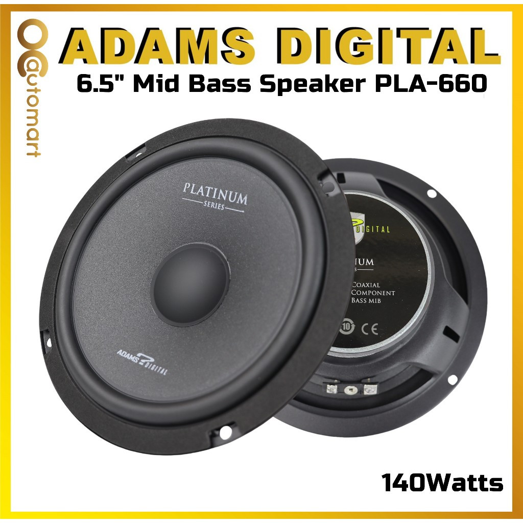 Adams Digital Platinum Series 6.5 inch Mid Bass 250 Watts PLA-660 Car ...