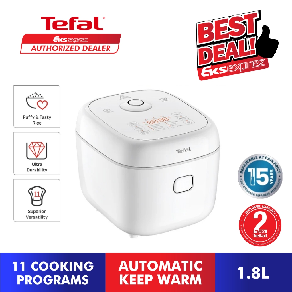 Tefal Delirice 1.8L Non-Stick Max Fuzzy Logic Rice Cooker RK7778 ...