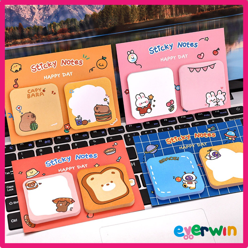 【EWW】 Cute Cartoon Sticky Note 60 sheets MEMO Pad 可爱便利贴 | Shopee Malaysia