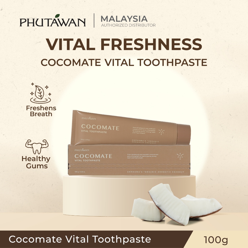 [New] Phutawan Cocomate Vital Toothpaste 100g | Coconut | Shopee Malaysia