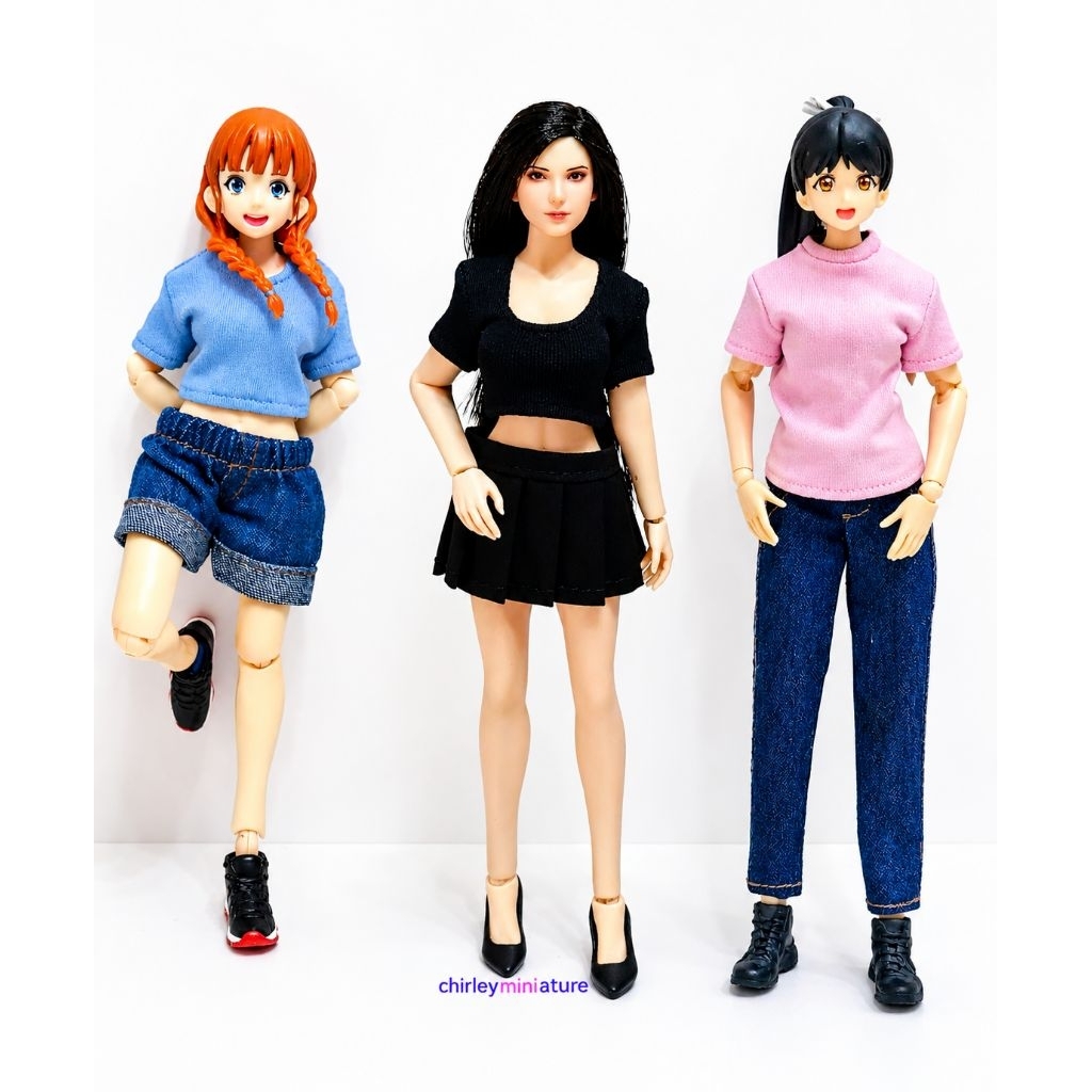 Female action figure T shirt 1/12 / Figma manatee industries snails ...