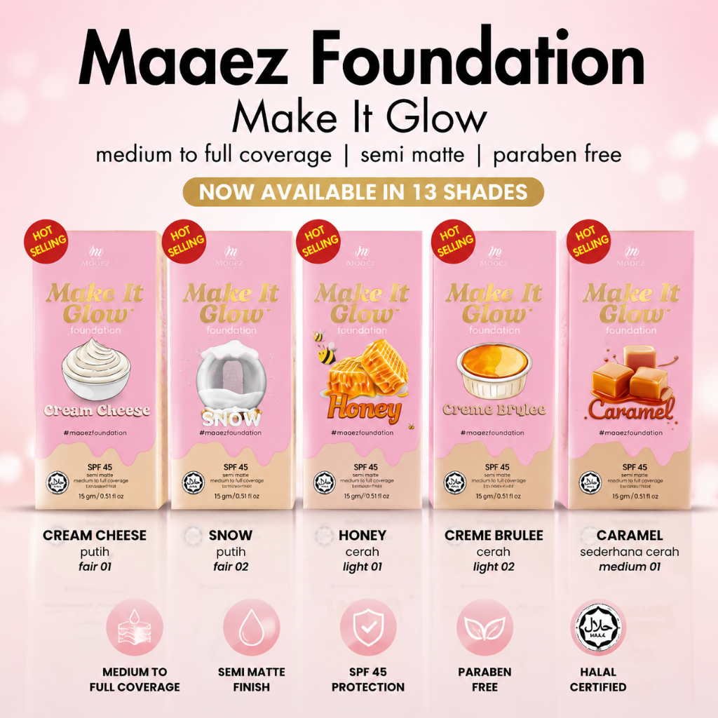 MAAEZ 15g 30g Full Coverage Foundation | Ready Stock Glow Finish Makeup ...