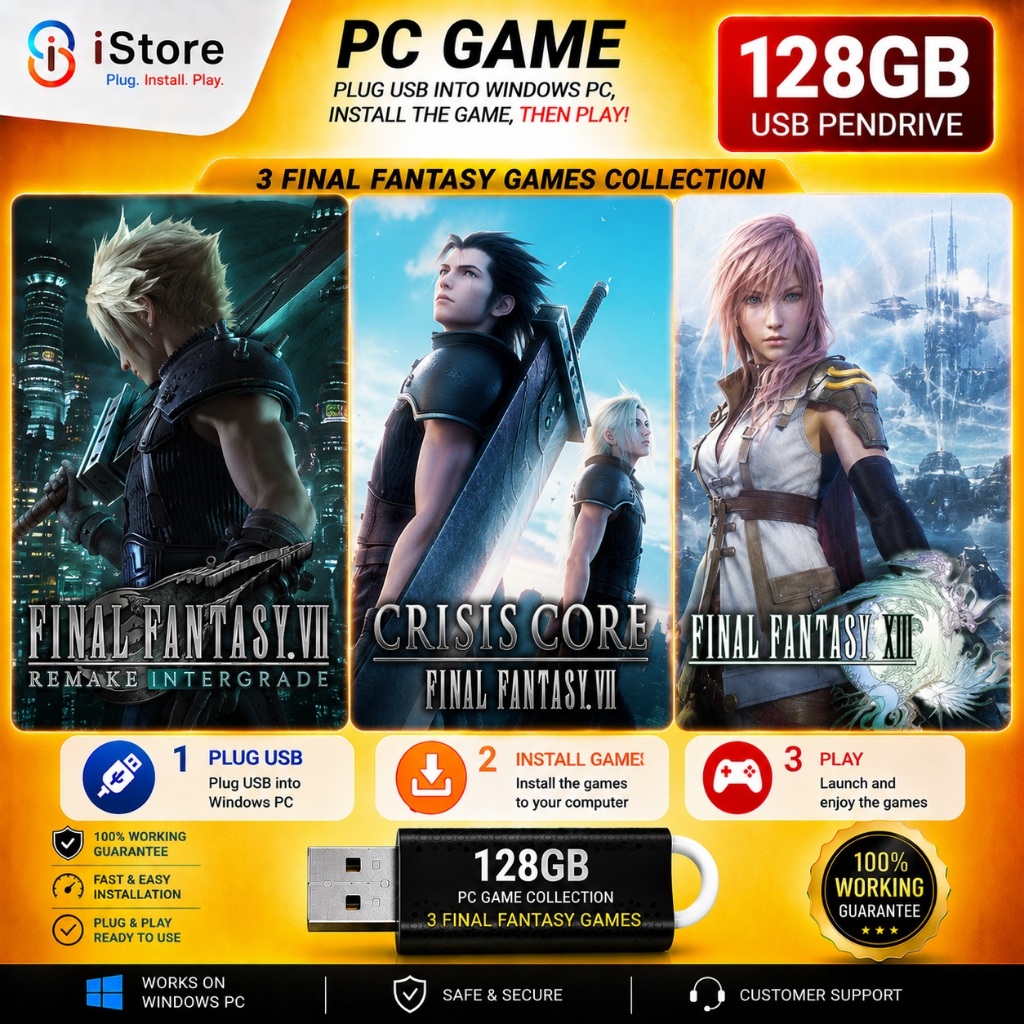 Final Fantasy Vii Final Fantasy XIII 3in1 PC Game pendrive game 128GB ...