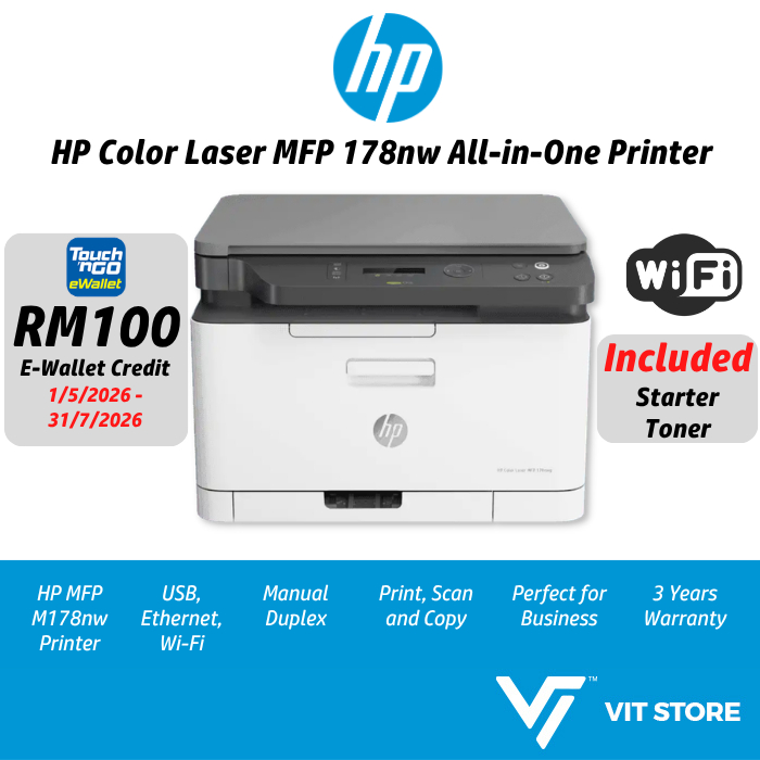 HP Color Laser MFP 178nw 179fnw Wireless All-in-One Laser Pencetak ...