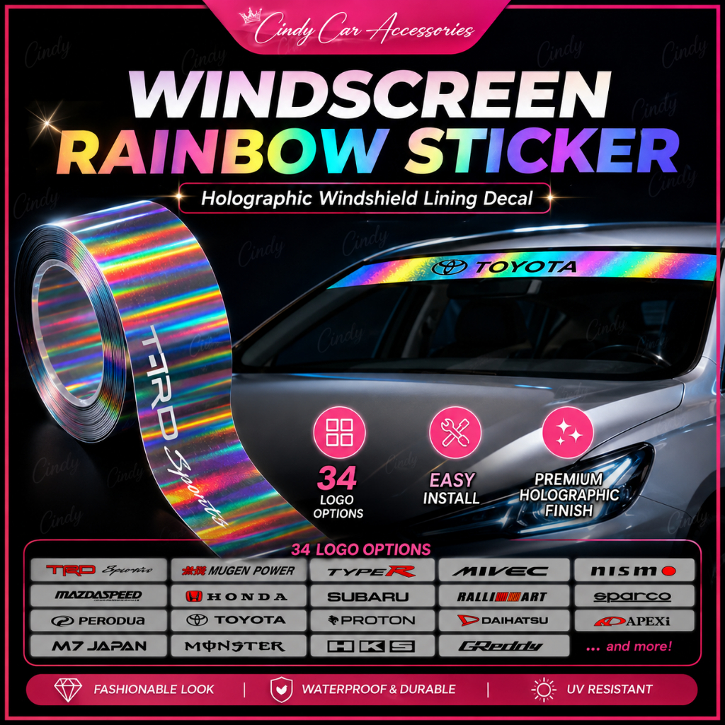 Front Windscreen Windshield Window Sticker -7 COLOR Inside sticker ...