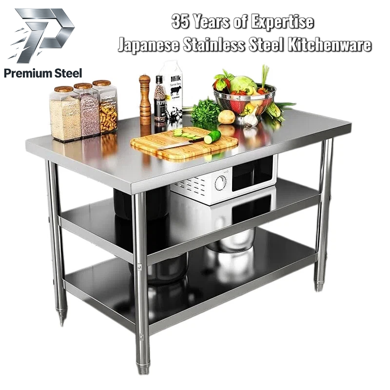 Kitchen Workbench 304 Stainless Steel Heavy Duty Storage Rack Round ...