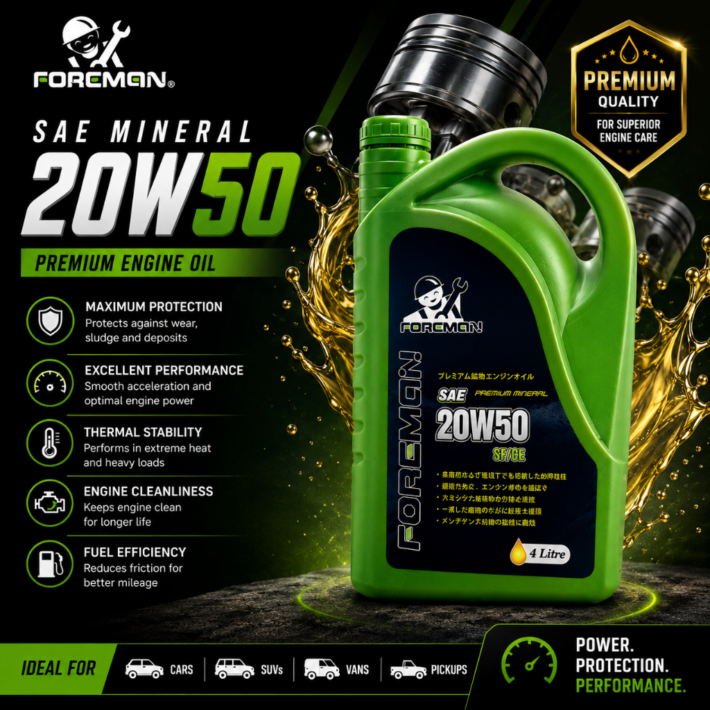 [Promotion] FOREMAN Engine Oil / Minyak Pelincir / Minyak Hitam 20W50 ...