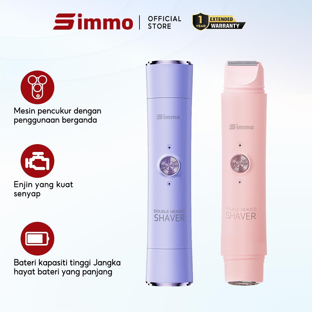 Simmo Double-Headed Hair Removal Women Electric Shaver Body And Facial ...