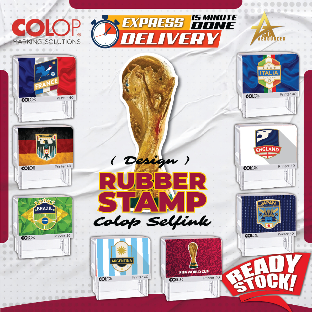 FIFA PIALA DUNIA World Cup Design Rubber Stamp Colop Selfink (Customize ...